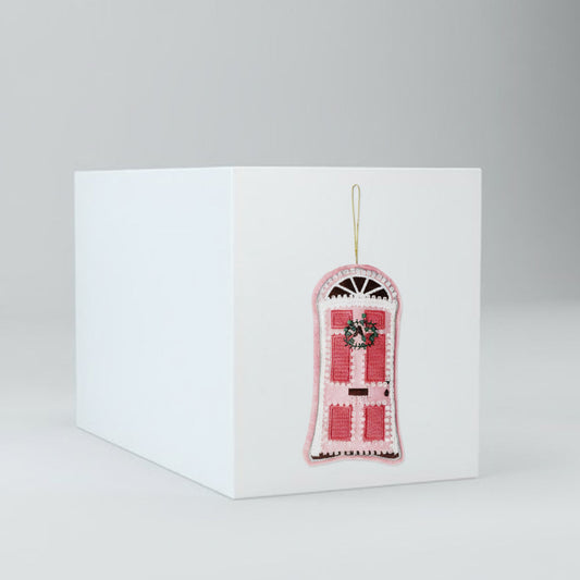 Hanging ornament - Door with beads and wreath